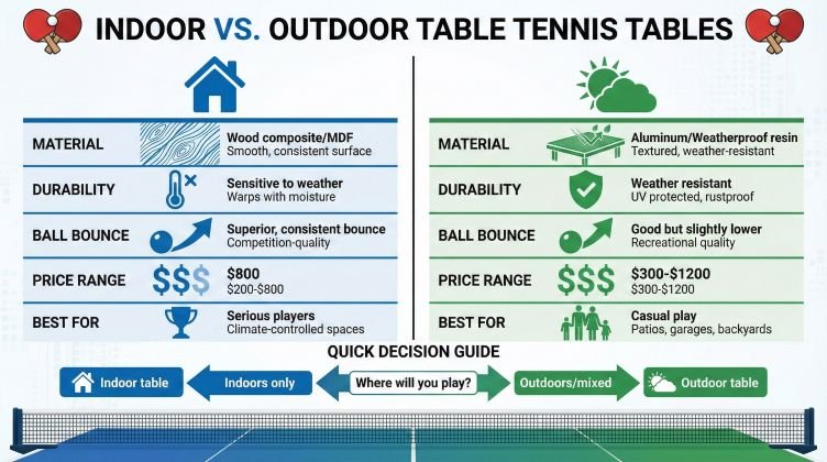 Indoor vs. Outdoor Recreational Tables: What You Need to Know
