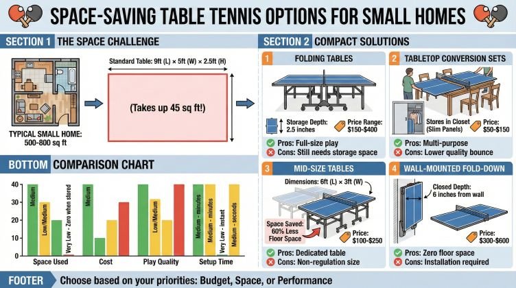 Space-Saving Recreational Table Tennis Options for Small Homes